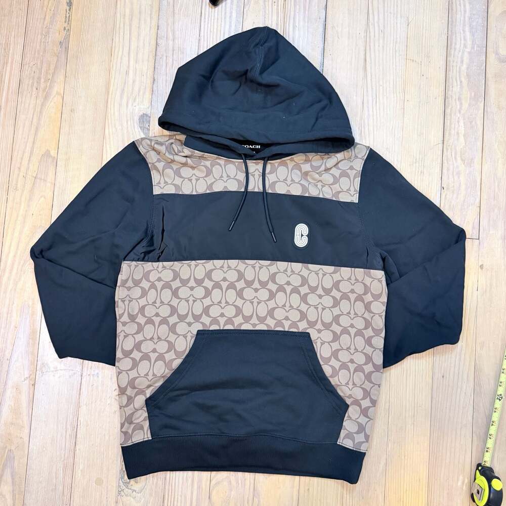 Coach Men's Signature Blocked Mixed Media Hoodie